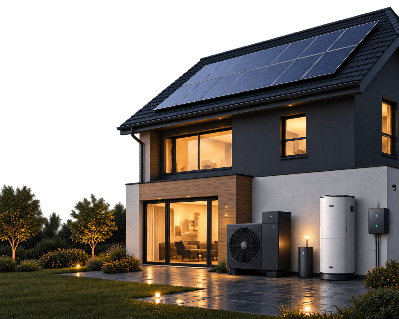 Einfamilienhaus mit Photovoltaikanlage, Wärmepumpe, Speicher und Wallbox